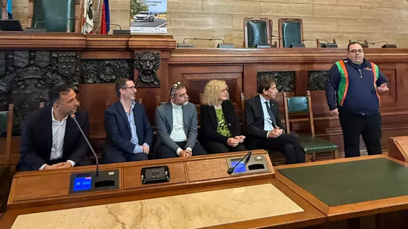 Un momento della conferenza stampa di presentazione_1_Da sinistra Fiori, Serra, Dettori, Mancini, Perra e Peppe Zagami